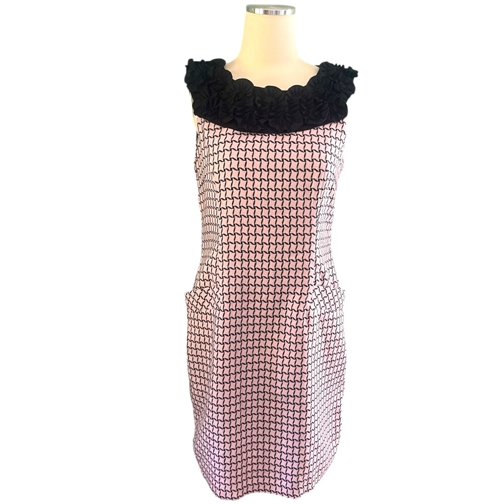 RABBIT RABBIT RABBIT MOD Floral Neckline Sheath Dress Sz 8